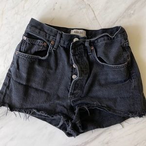 Black agolde cut off shorts